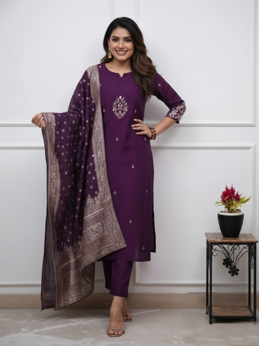 Lightweight Chanderi Suit Set