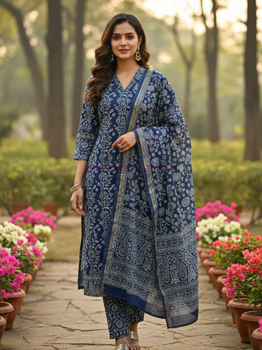 Printed rayon ladies suit