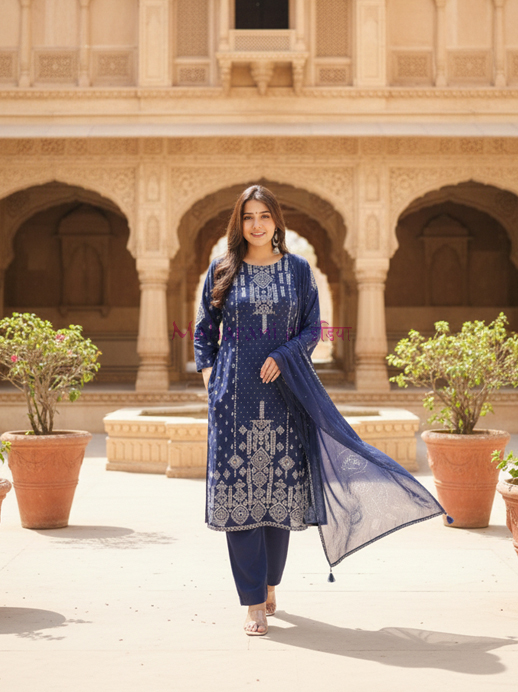 Rayon suit for boutique wear